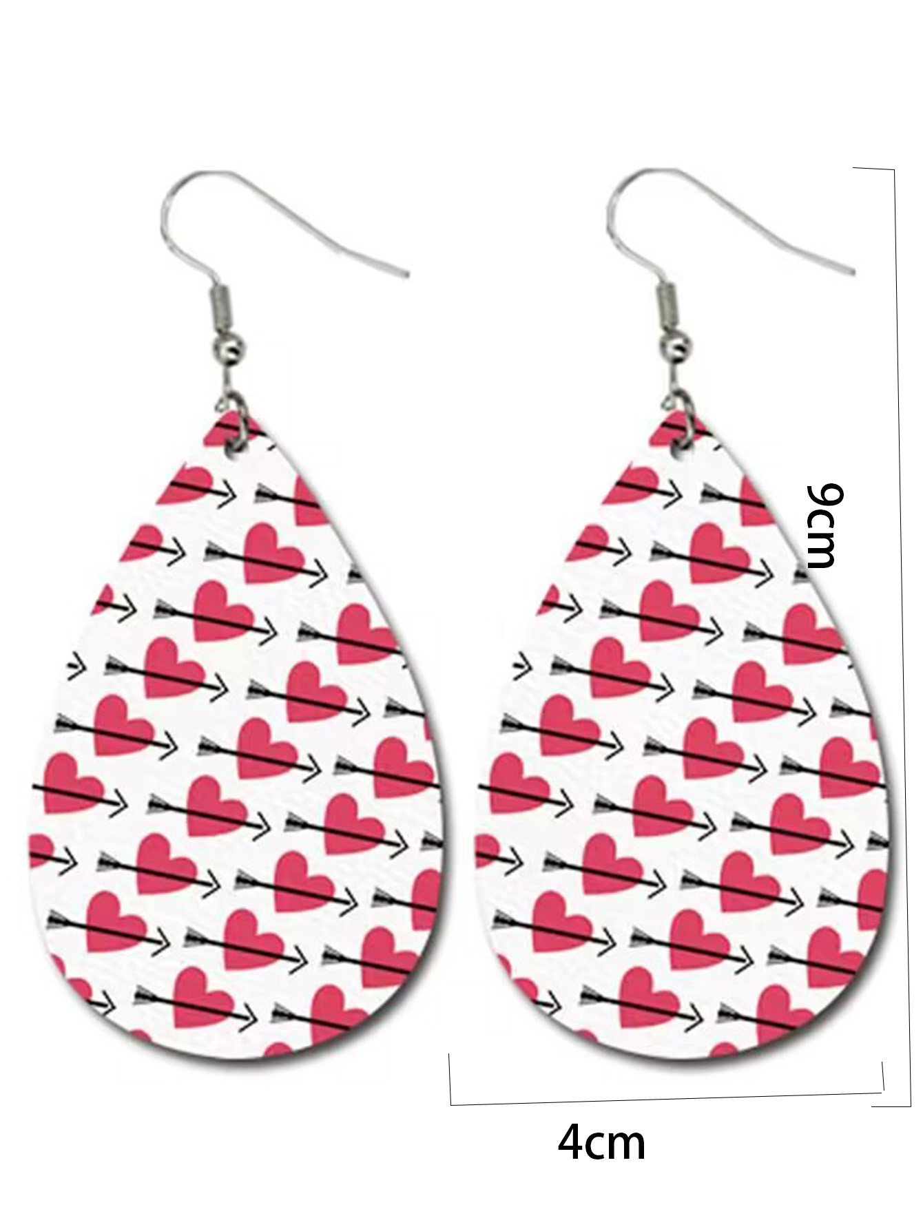 Wholesale Jewelry 1 Pair Bohemian Water Droplets Heart Shape Pu Leather Alloy Drop Earrings display picture 1