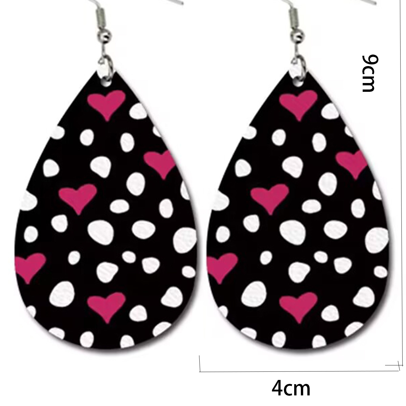 Wholesale Jewelry 1 Pair Bohemian Water Droplets Heart Shape Pu Leather Alloy Drop Earrings display picture 3
