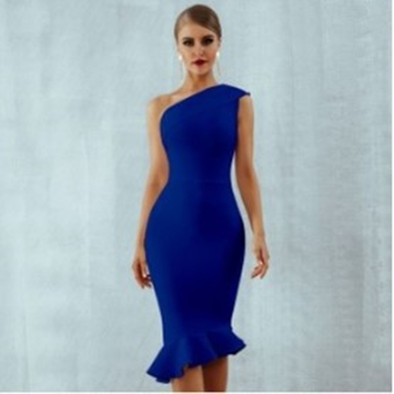 Mujeres Falda Con Volantes Vestido Amoldeado Al Cuerpo Vestido De Trompeta Elegante Estilo Simple Cuello Alto Dobladillo Con Volantes Sin Mangas Color Sólido Vestido A Media Pierna Fiesta Calle Cóctel display picture 8