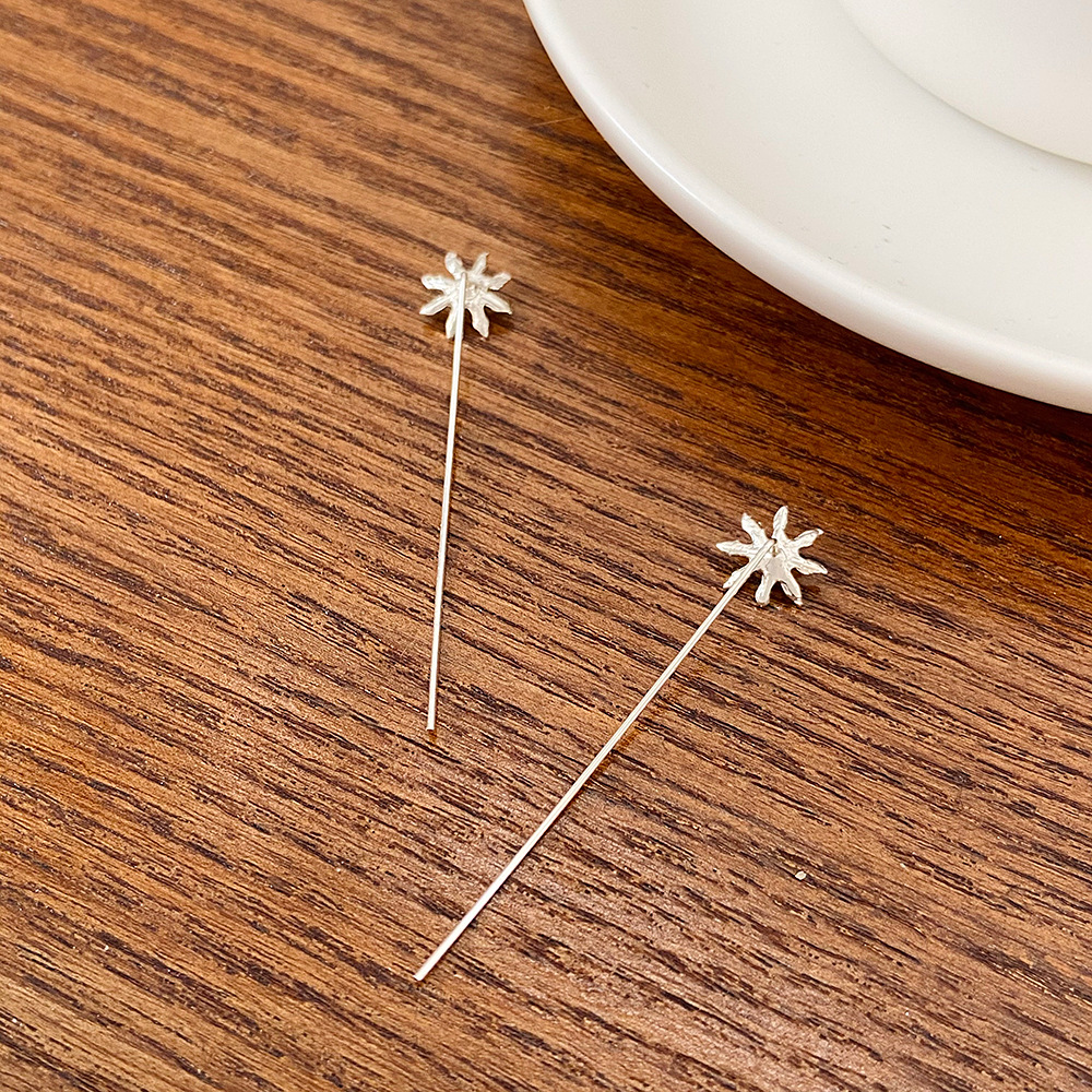 1 Pair Simple Style Flower Copper Plating 14k Gold Plated Ear Line display picture 3