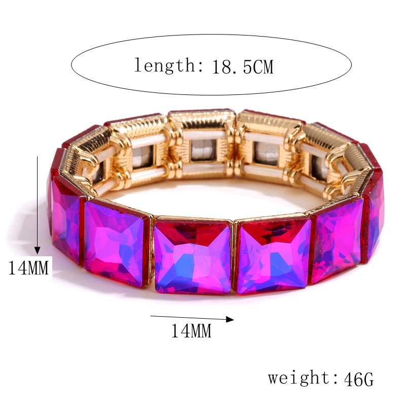 Retro Square Alloy Plating Inlay Rhinestones Gold Plated Unisex Bangle display picture 1