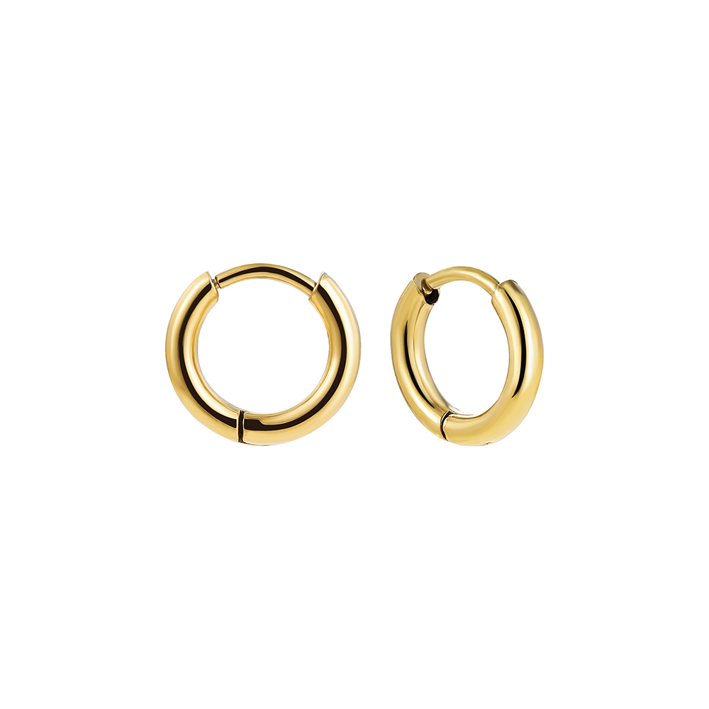 1 Paar Klassischer Stil Einfarbig Überzug Rostfreier Stahl Vergoldet Versilbert Reif Ohrringe display picture 14