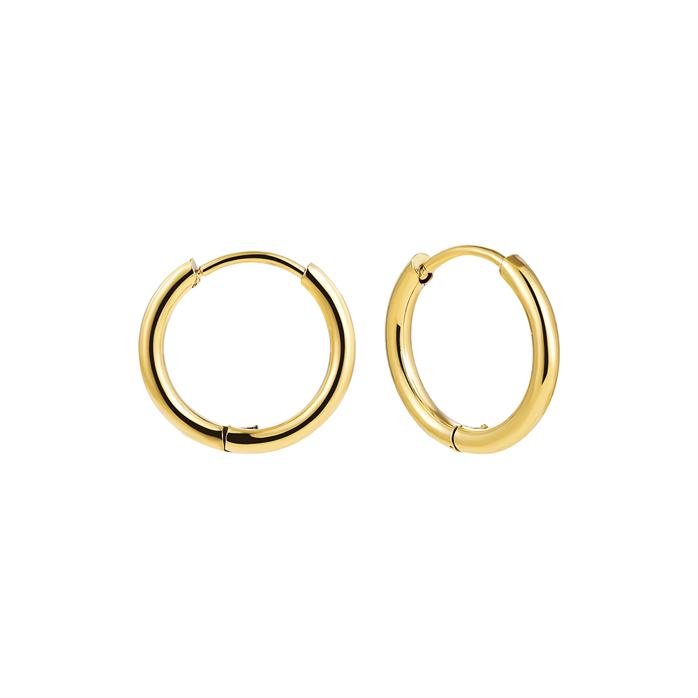1 Pair Classic Style Solid Color Plating Stainless Steel Gold Plated Silver Plated Hoop Earrings display picture 15