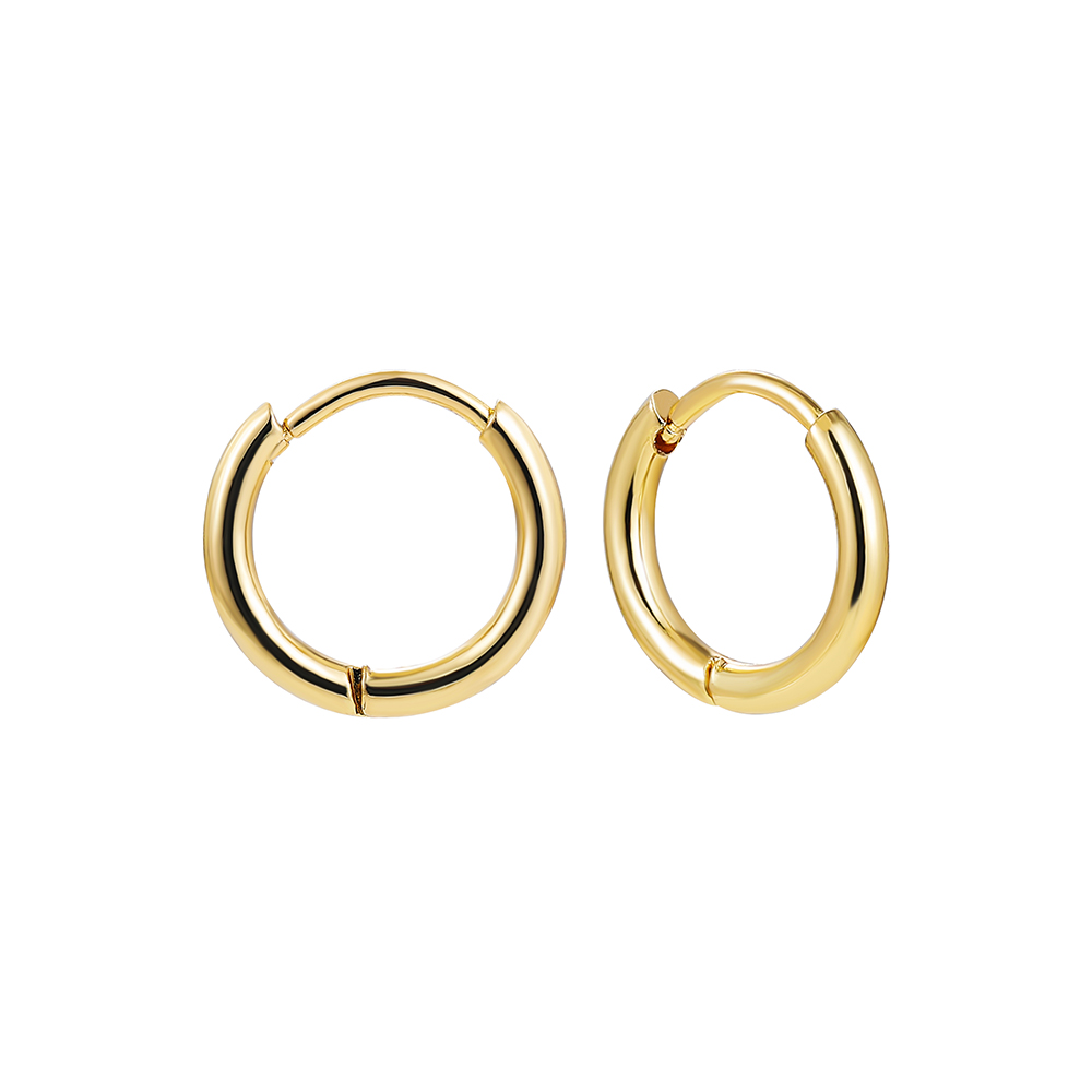 1 Pair Classic Style Solid Color Plating Stainless Steel Gold Plated Silver Plated Hoop Earrings display picture 17