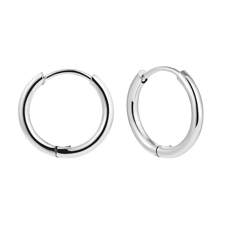 1 Pair Classic Style Solid Color Plating Stainless Steel Gold Plated Silver Plated Hoop Earrings display picture 16
