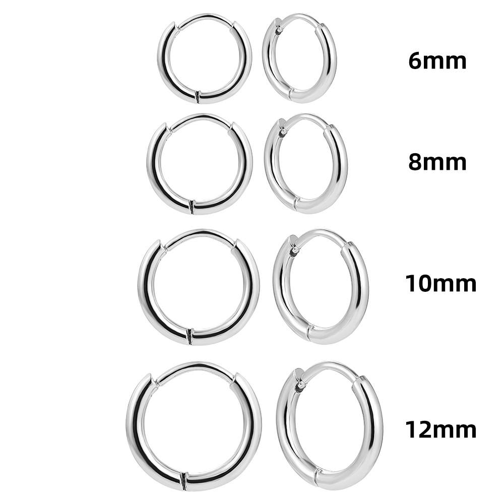 1 Pair Classic Style Solid Color Plating Stainless Steel Gold Plated Silver Plated Hoop Earrings display picture 18