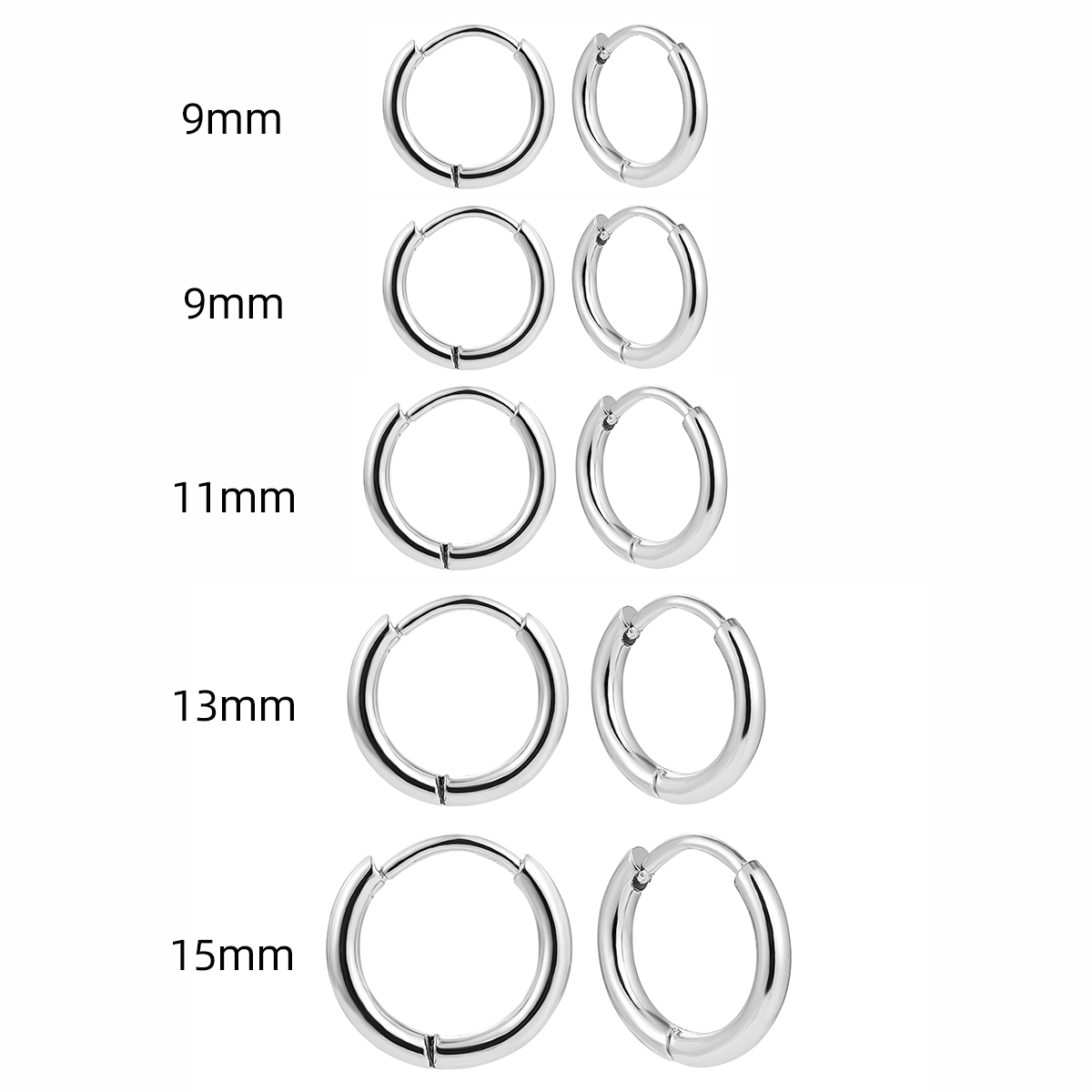 1 Pair Classic Style Solid Color Plating Stainless Steel Gold Plated Silver Plated Hoop Earrings display picture 20