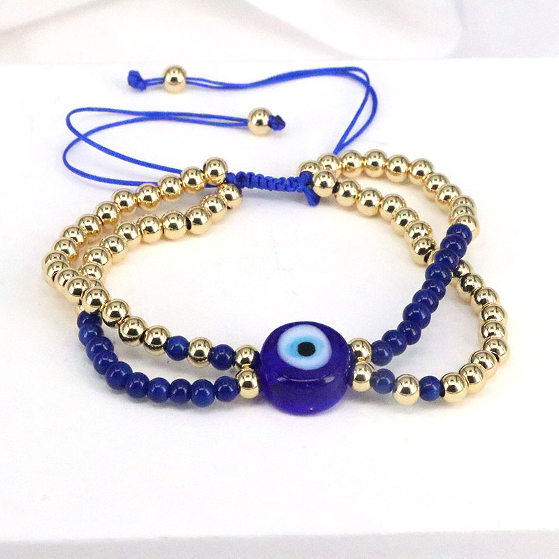 Glam Französische Art Auge Glas Kupfer Armbänder In Masse display picture 4