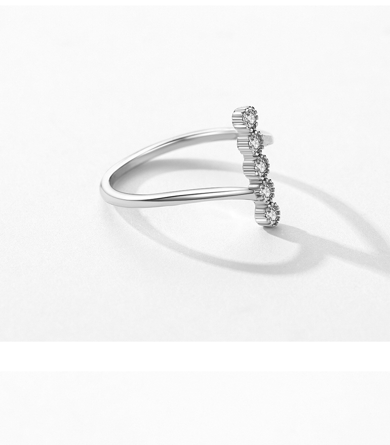 Élégant Géométrique En Argent Sterling Placage Incrustation Zircon Rhodium Plaqué Anneaux display picture 6