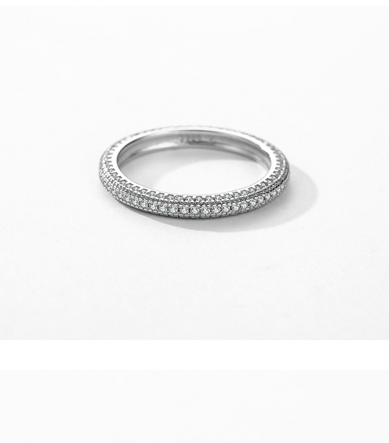 Ins Style Round Sterling Silver Plating Inlay Zircon Rhodium Plated Rings display picture 6