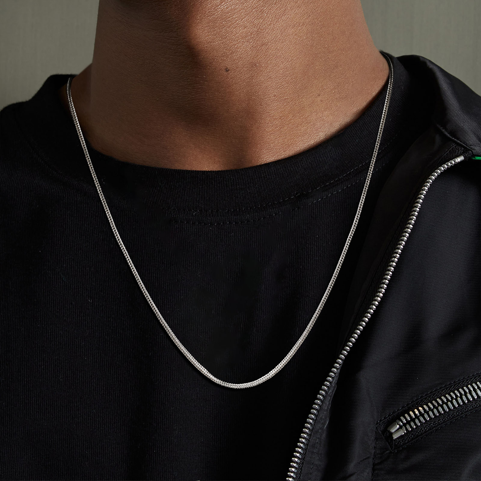 Décontractée Hip Hop Style Simple Couleur Unie Acier Inoxydable 201 Hommes Collier display picture 3