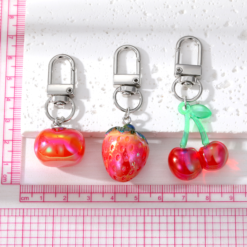 Süß Kirsche Erdbeere Tomate Harz Taschenanhänger Schlüsselbund display picture 5