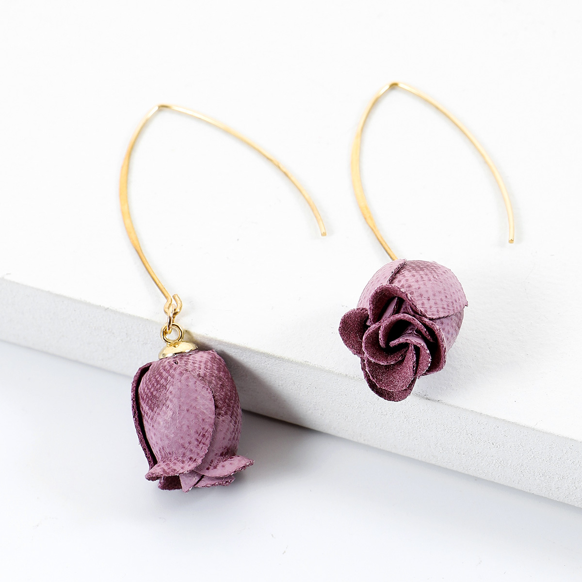 Wholesale Jewelry 1 Pair Romantic Flower Alloy Cloth Drop Earrings display picture 2