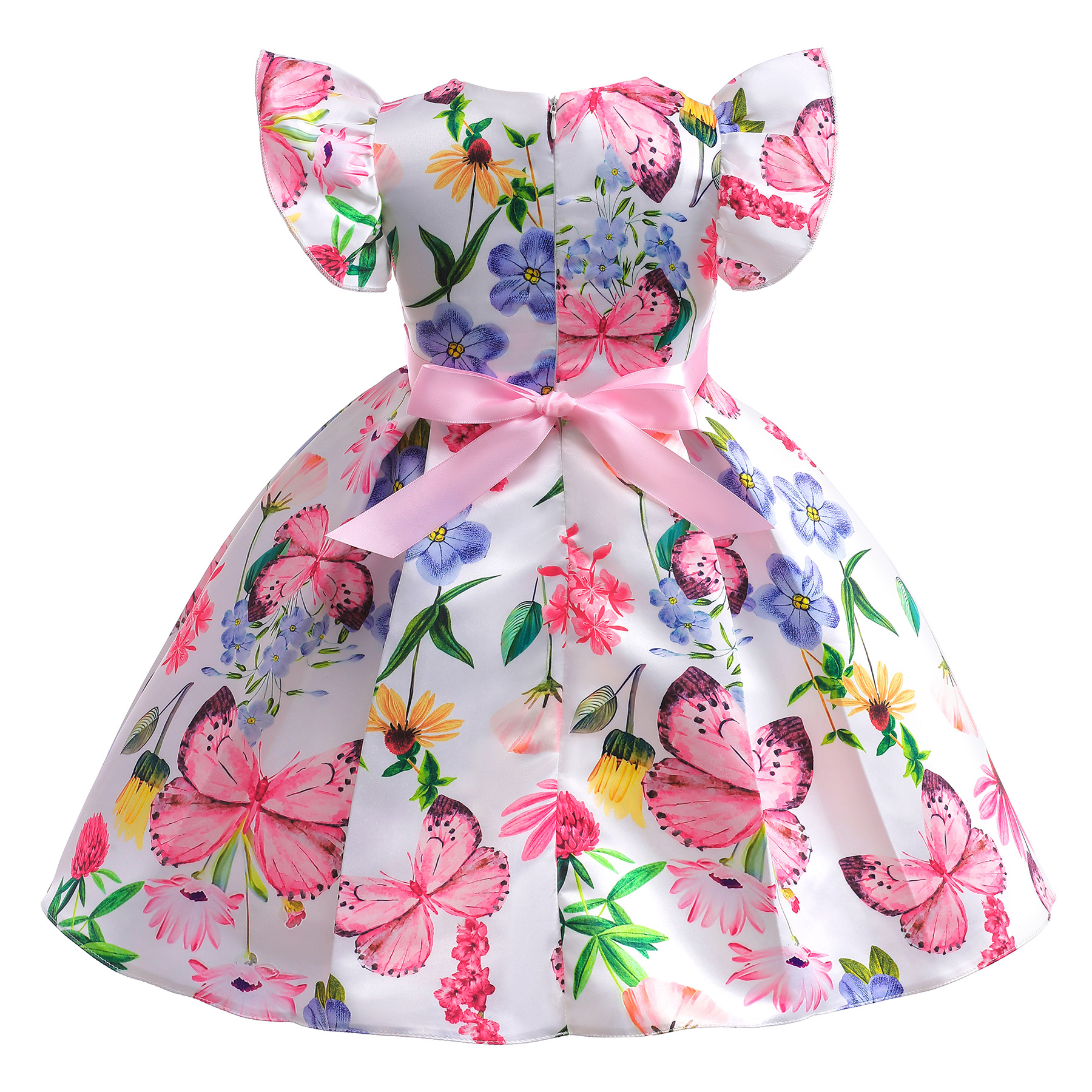 Cute Flower Butterfly Bowknot Polyester Girls Dresses display picture 3