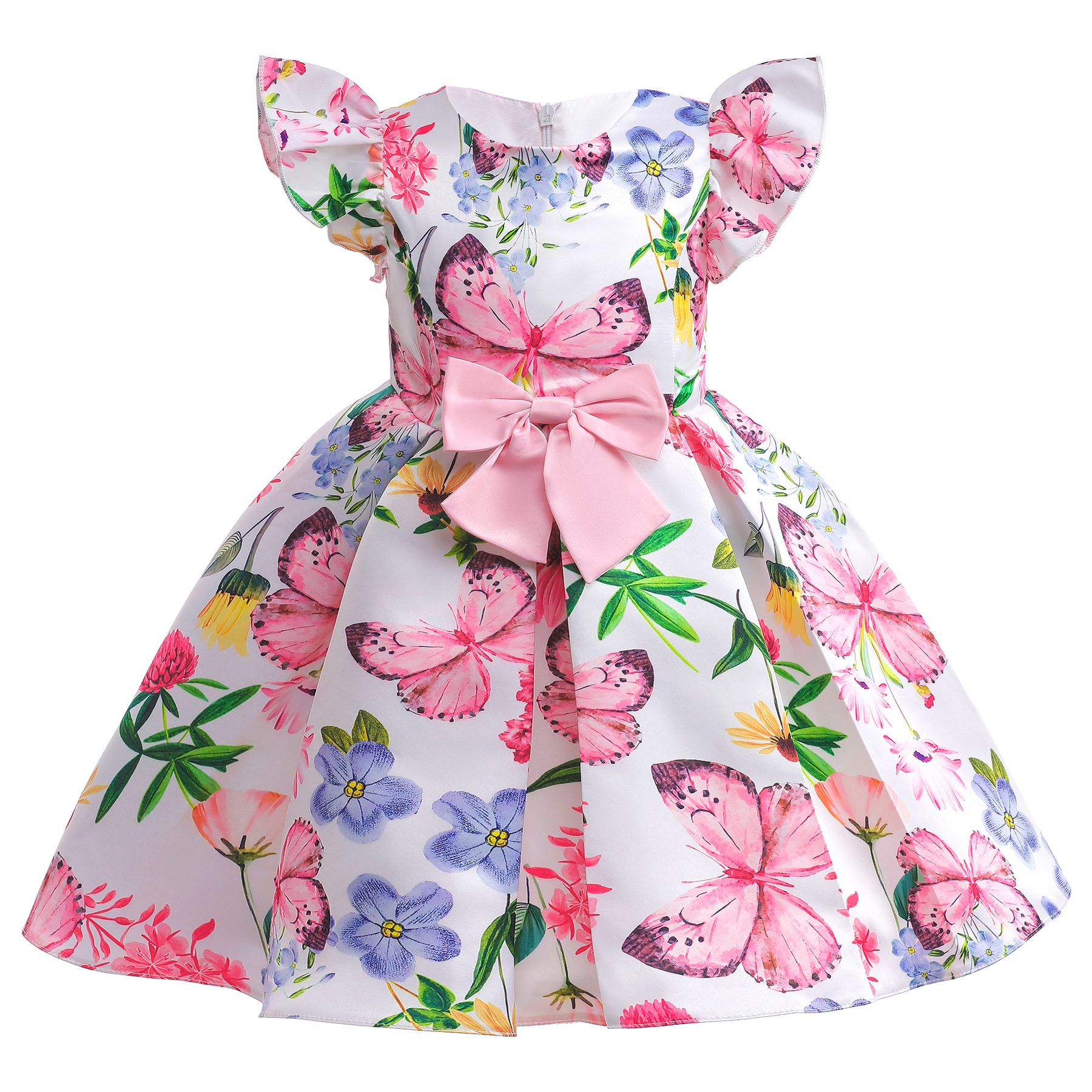 Cute Flower Butterfly Bowknot Polyester Girls Dresses display picture 1