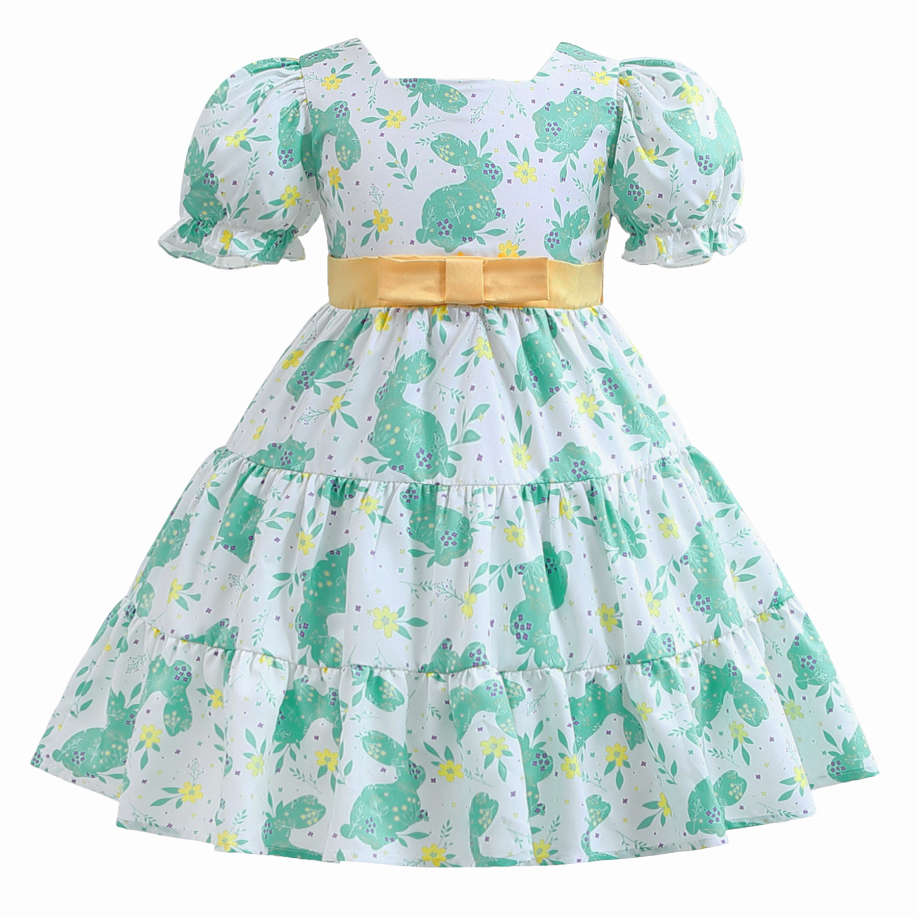 Cute Rabbit Bowknot Polyester Girls Dresses display picture 1