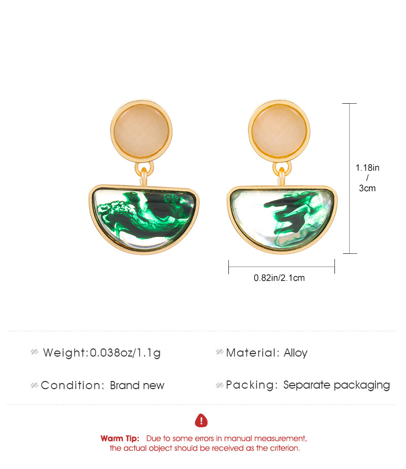 Wholesale Jewelry 1 Pair Fashion Sector Alloy Resin 14k Gold Plated Drop Earrings display picture 1