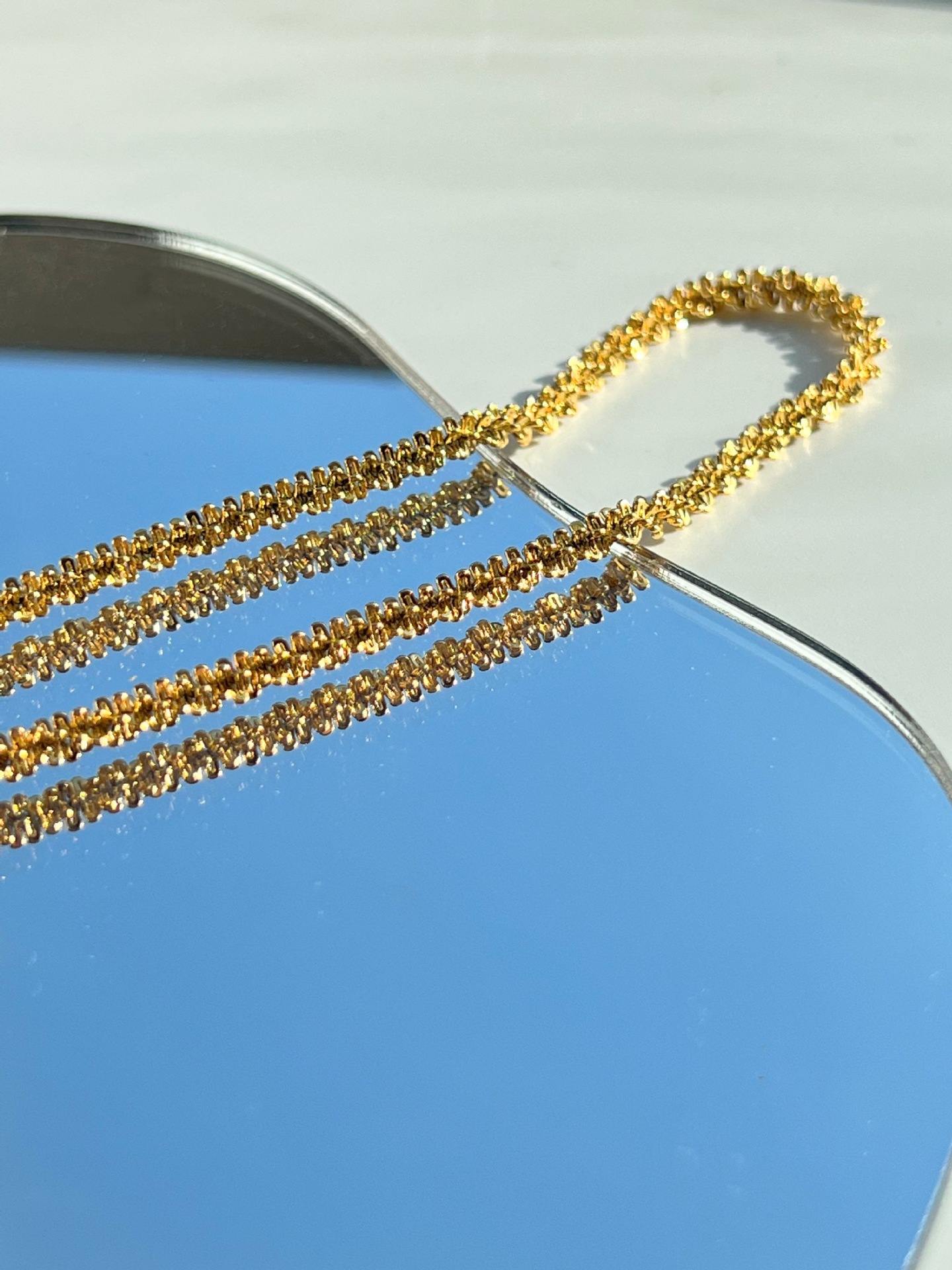 Einfacher Stil Einfarbig Rostfreier Stahl Inlay 18 Karat Vergoldet Halskette display picture 3