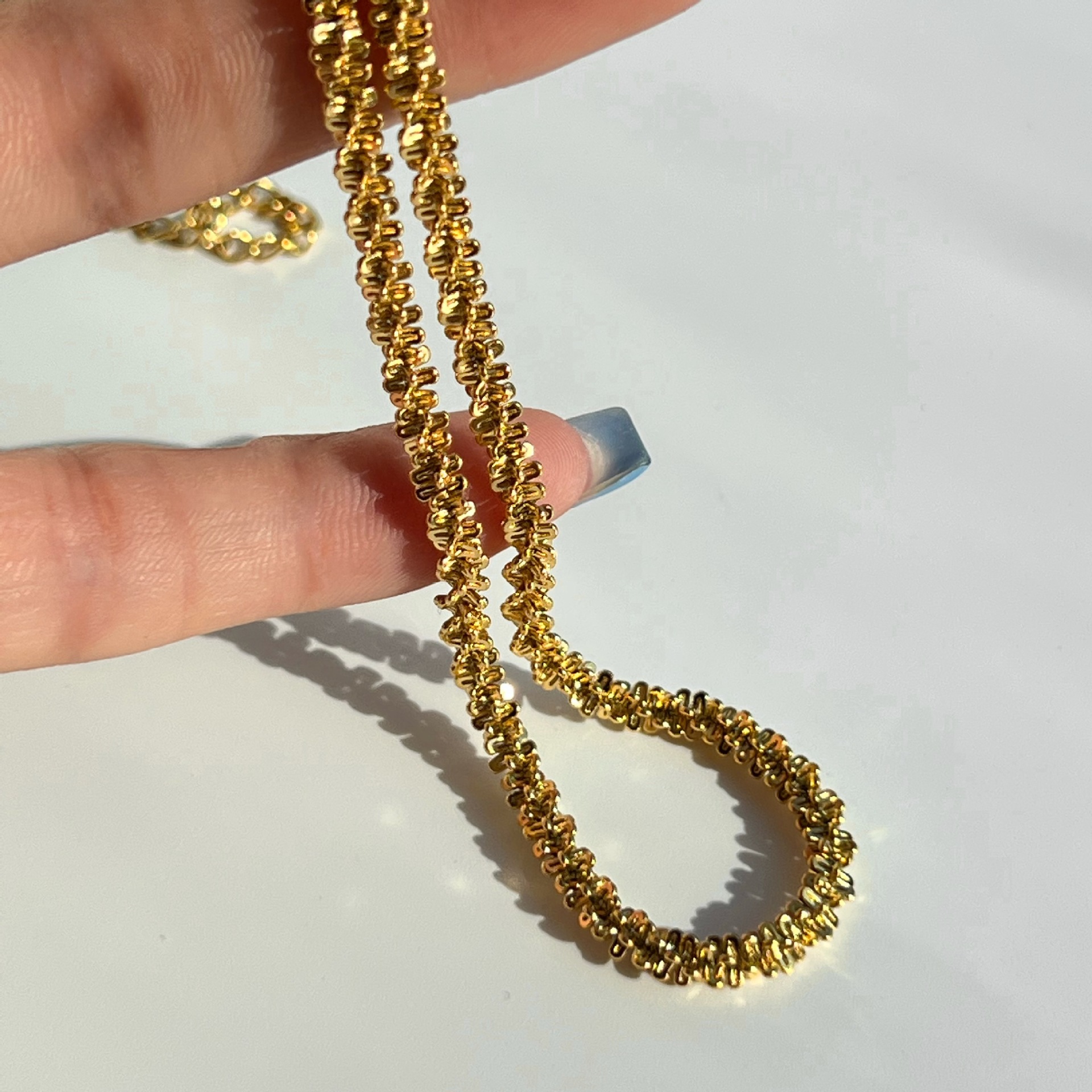 Einfacher Stil Einfarbig Rostfreier Stahl Inlay 18 Karat Vergoldet Halskette display picture 5