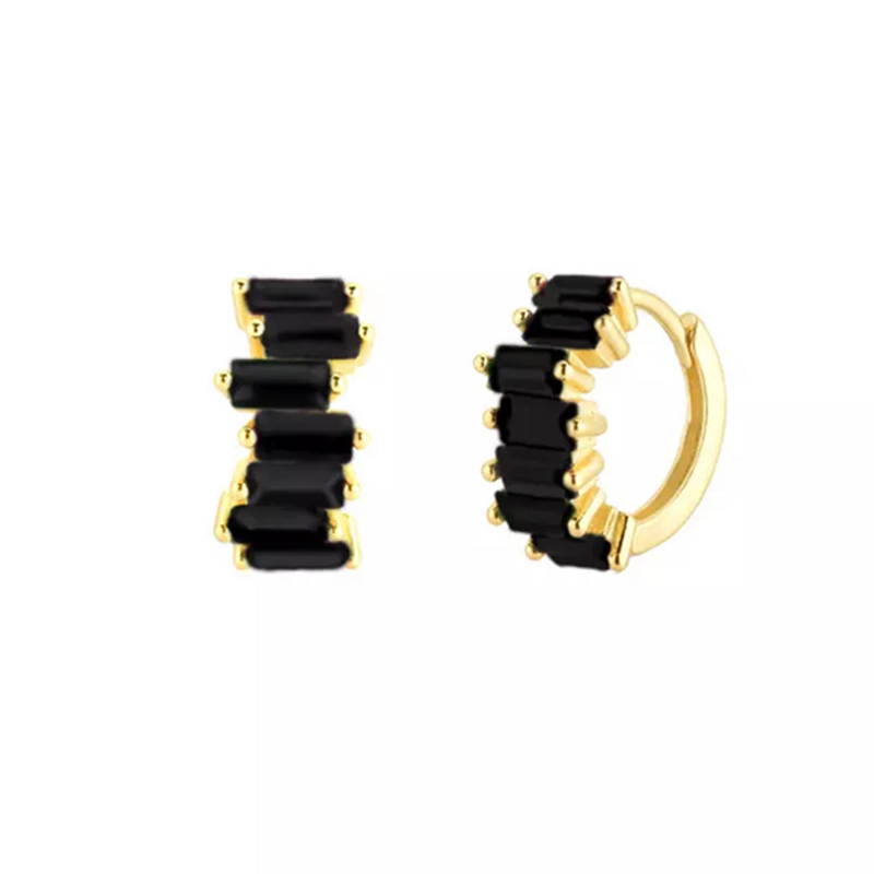 1 Pair Glam Cool Style Solid Color Copper Plating Inlay Zircon Gold Plated Earrings display picture 15