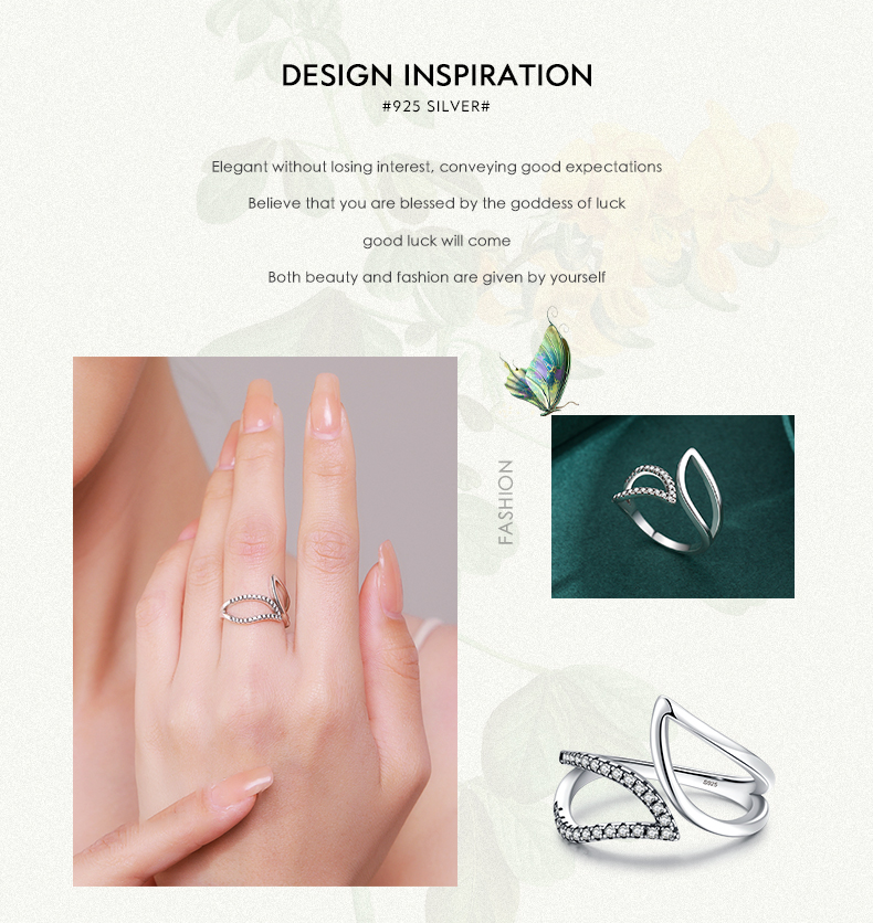 Retro Luxurious Leaf Sterling Silver Plating Inlay Zircon Rhodium Plated Rings display picture 2