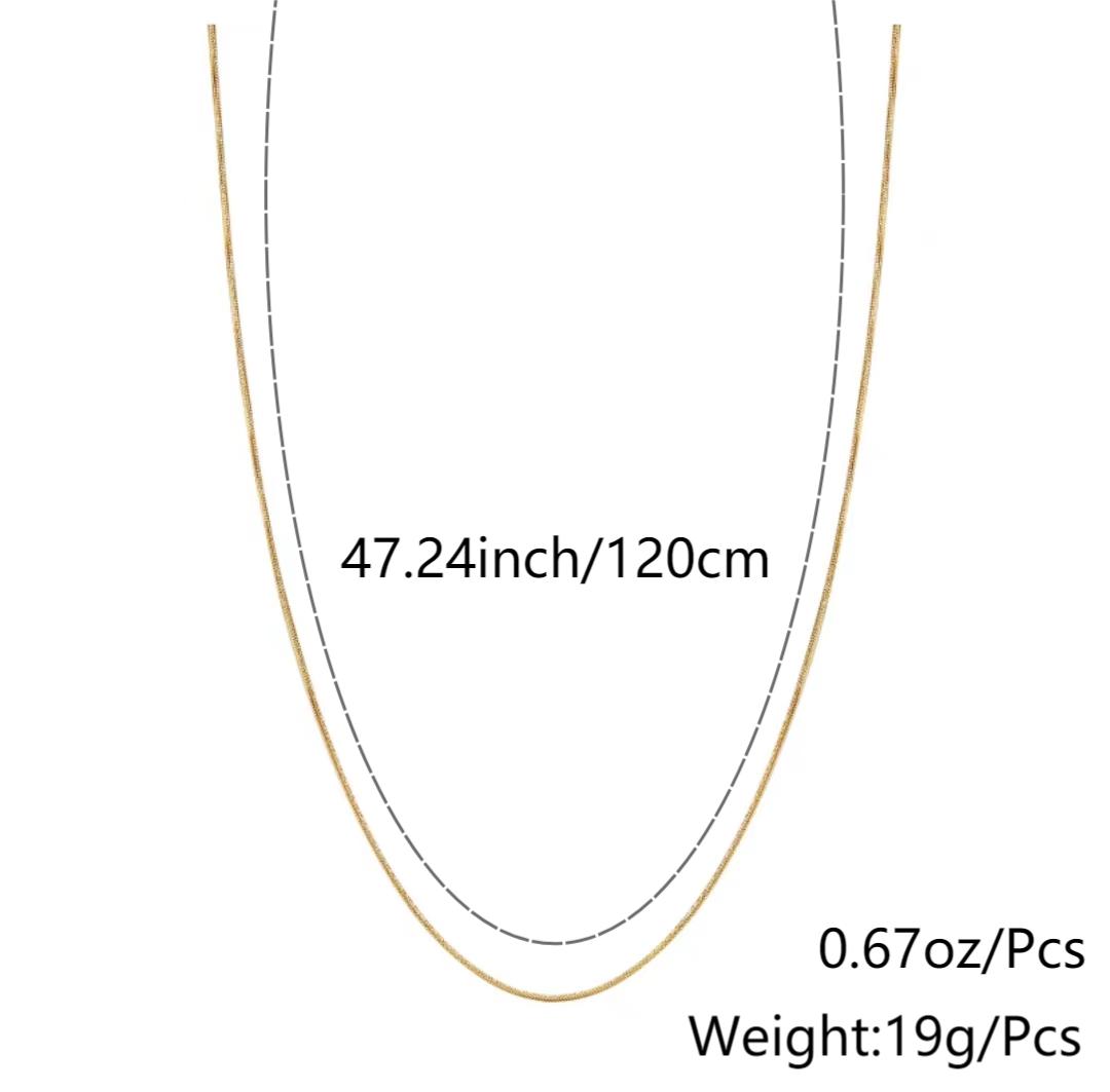 Rostfreier Stahl 18 Karat Vergoldet Weißgold Plattiert Einfacher Stil Überzug Einfarbig Geschichtete Halskette display picture 1