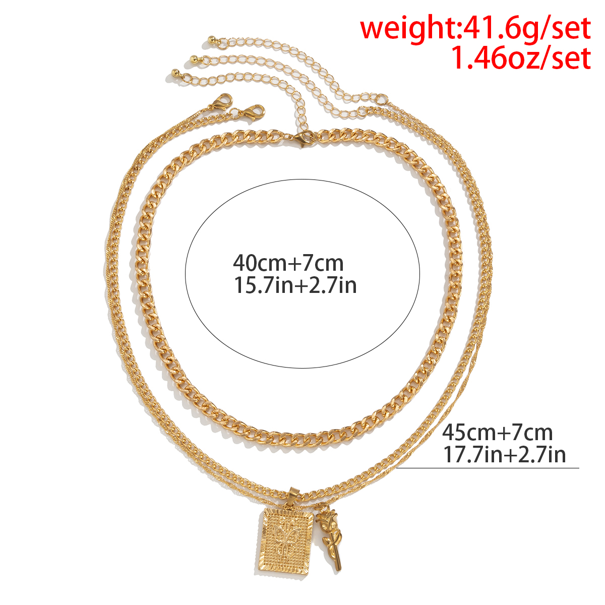 Casual Vintage Style Square Rose Butterfly Alloy Metal Iron Beaded Chain Men'S Necklace display picture 1
