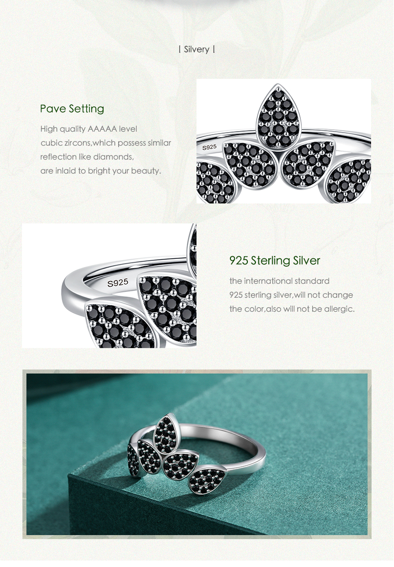 Elegant Water Droplets Sterling Silver Plating Inlay Zircon Rhodium Plated Rings display picture 6