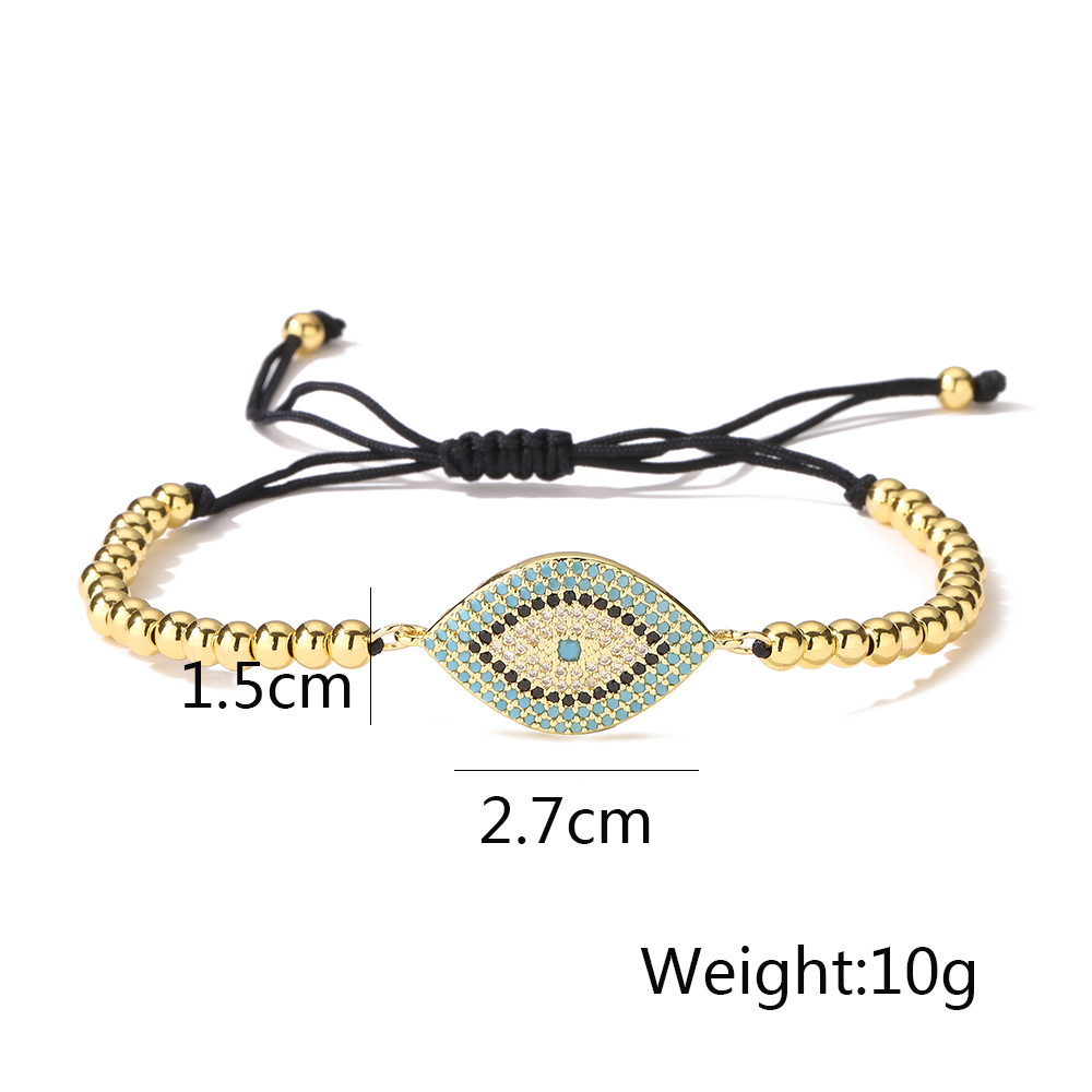 Ins Style Devil's Eye Copper Plating Inlay Zircon 18k Gold Plated Bracelets display picture 1