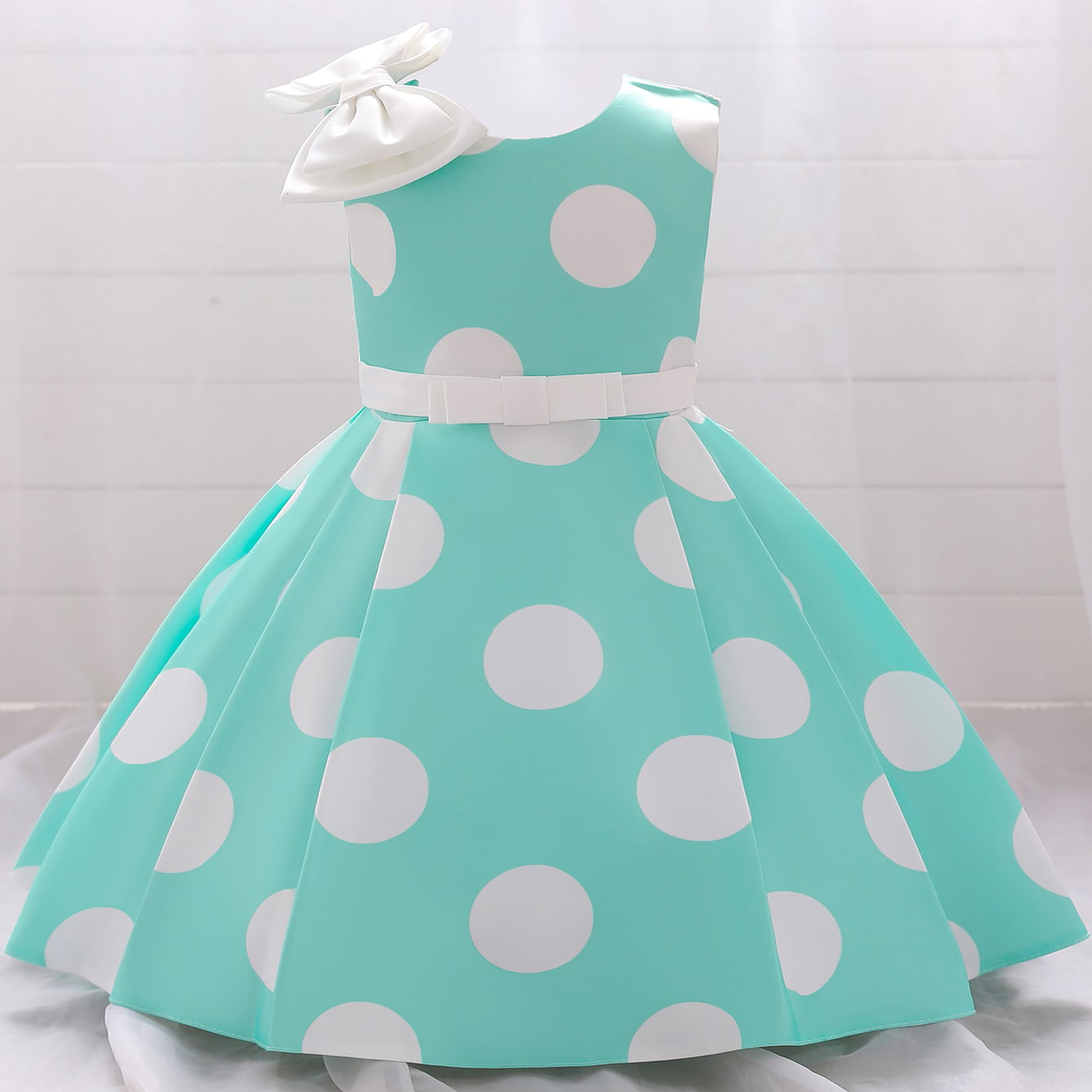 Casual Elegant Polka Dots Printing Polyester Girls Dresses display picture 2