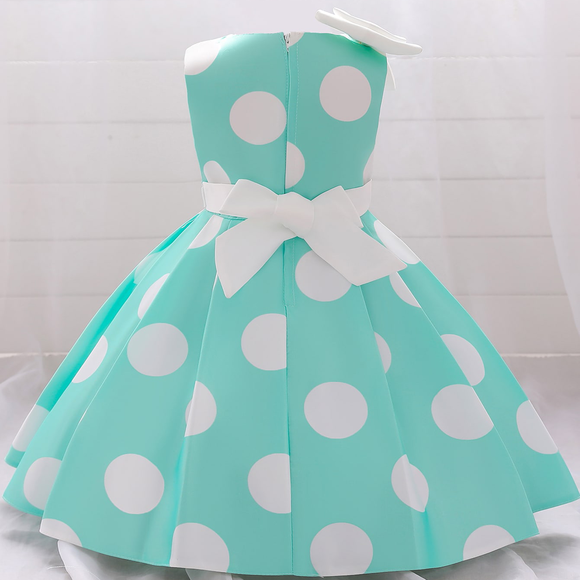 Casual Elegant Polka Dots Printing Polyester Girls Dresses display picture 3