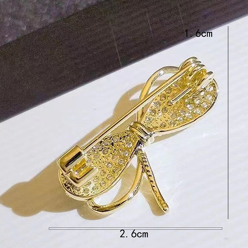 Sweet Bow Knot Alloy Inlay Zircon Women'S Brooches display picture 3