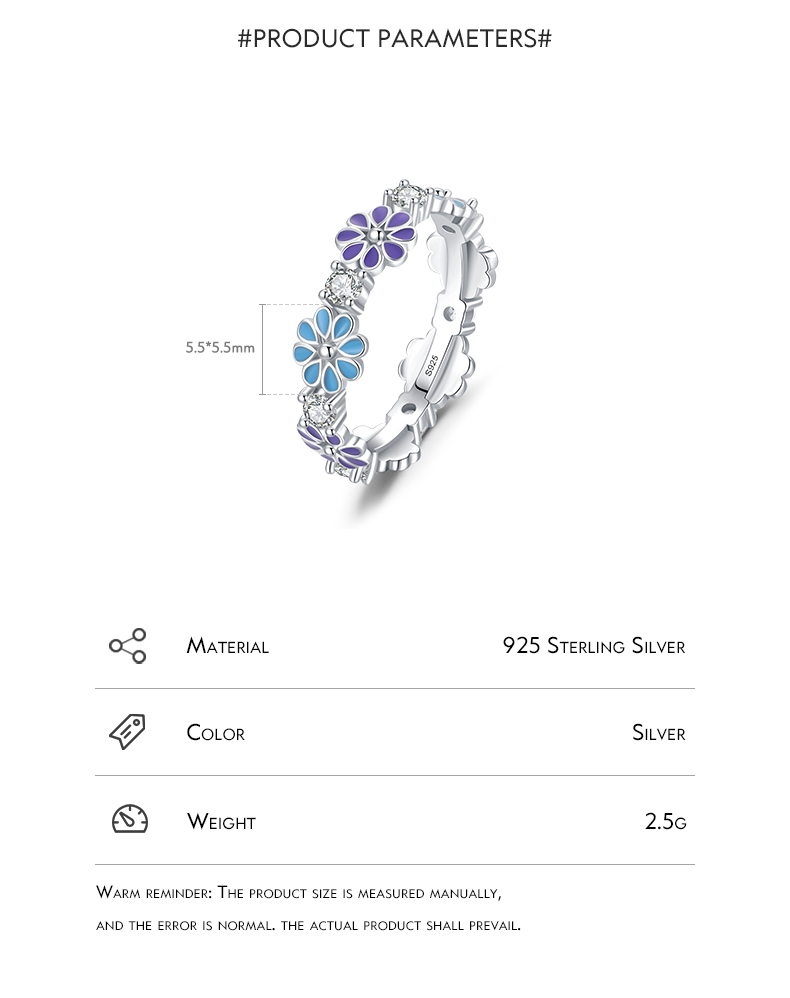 Simple Style Daisy Sterling Silver Inlay Zircon Rings display picture 4