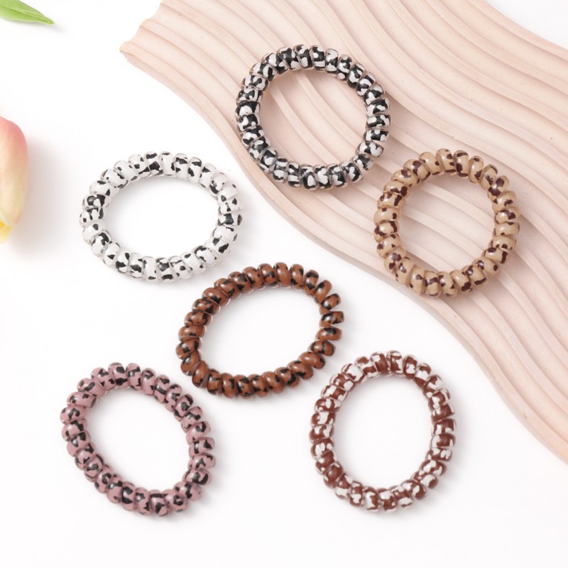 Basic Leopard Plastic Hair Tie display picture 1