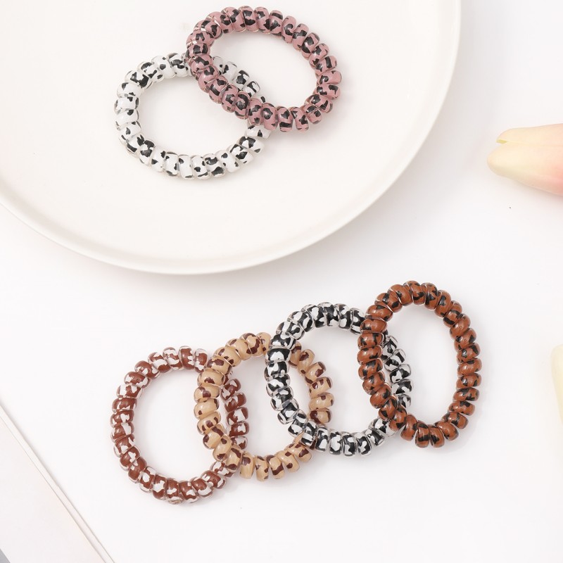 Basic Leopard Plastic Hair Tie display picture 3
