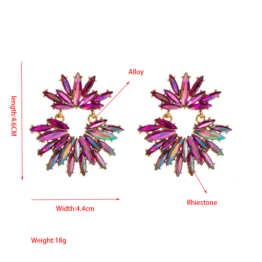 1 Pair Luxurious Geometric Inlay Alloy Rhinestones Gold Plated Drop Earrings display picture 1