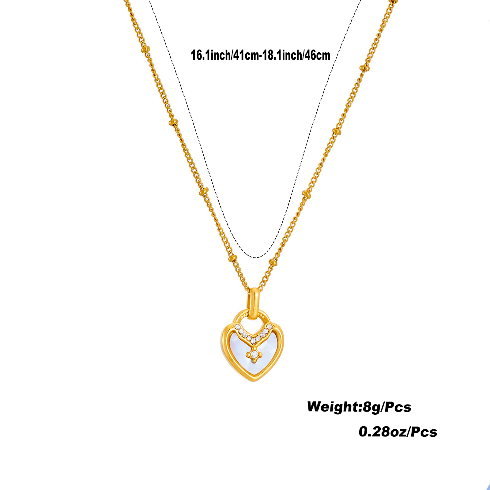 Streetwear Heart Shape Stainless Steel Plating Shell 18k Gold Plated Pendant Necklace display picture 1