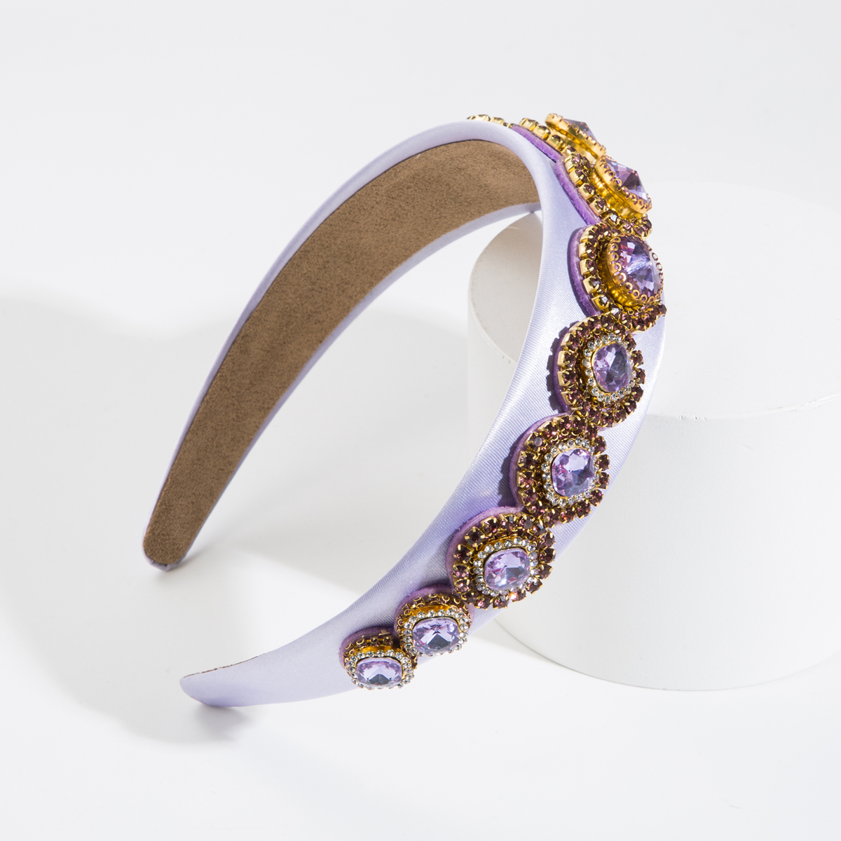 Barocker Stil Geometrisch Tuch Inlay Künstliche Perlen Strasssteine Glas Haarband display picture 2