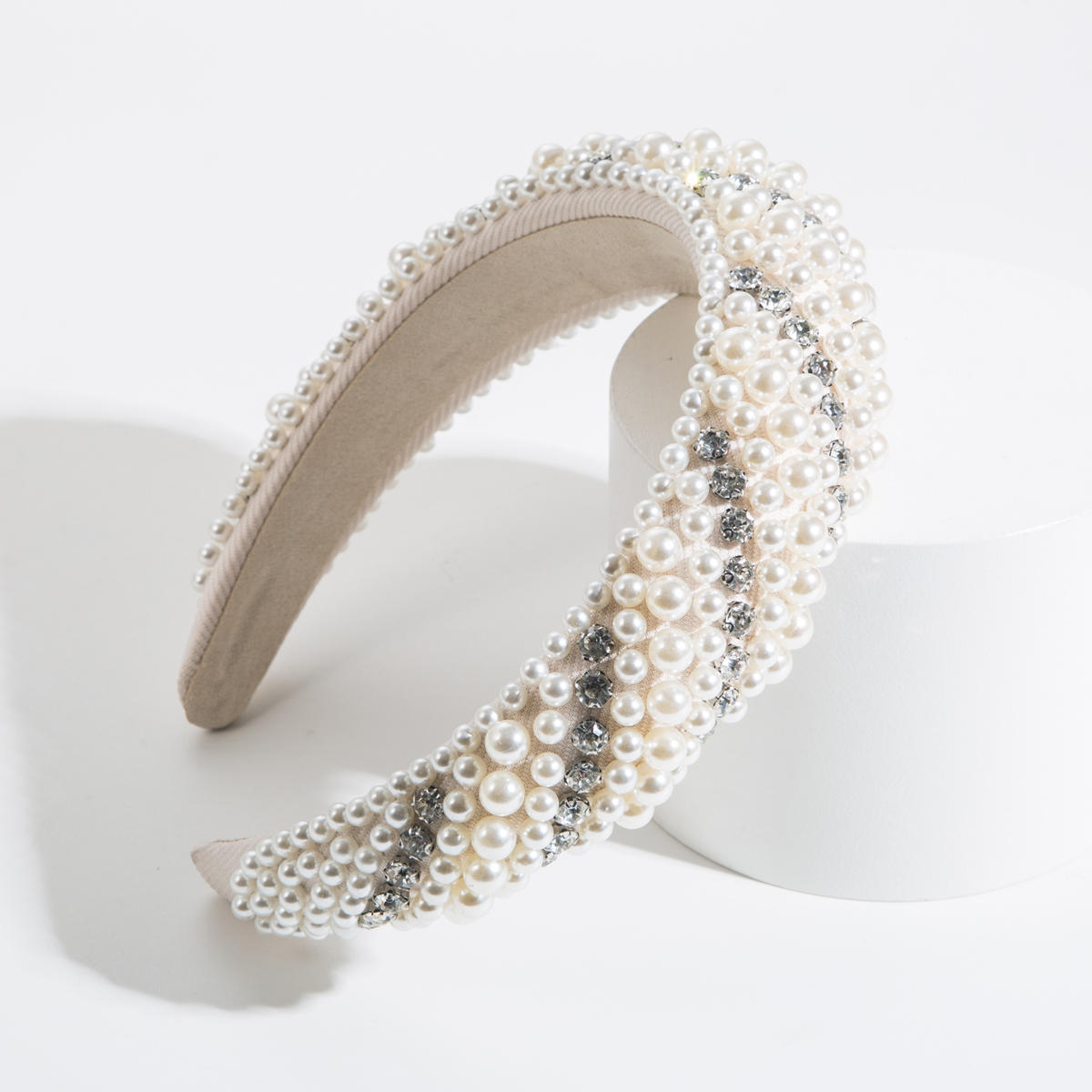 Barocker Stil Geometrisch Tuch Inlay Künstliche Perlen Strasssteine Glas Haarband display picture 6