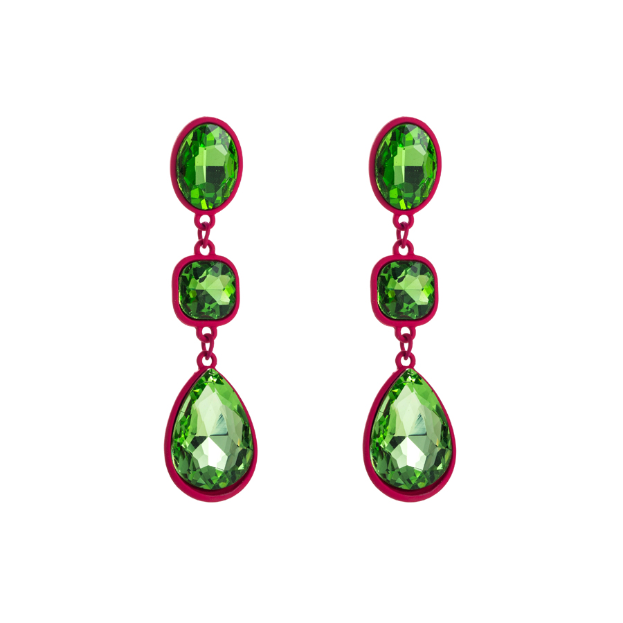 Bijoux En Gros 1 Paire Brillant Carré Ovale Les Gouttelettes D'eau Alliage Strass Boucles D'oreilles display picture 6