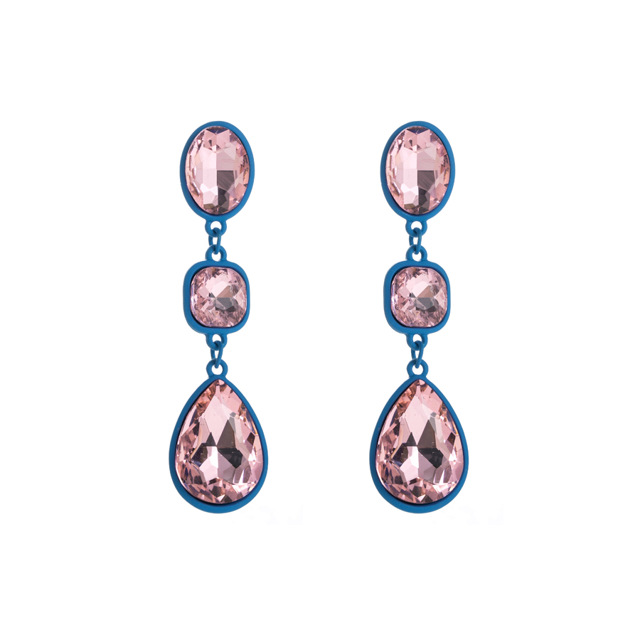 Wholesale Jewelry 1 Pair Shiny Square Oval Water Droplets Alloy Rhinestones Drop Earrings display picture 7