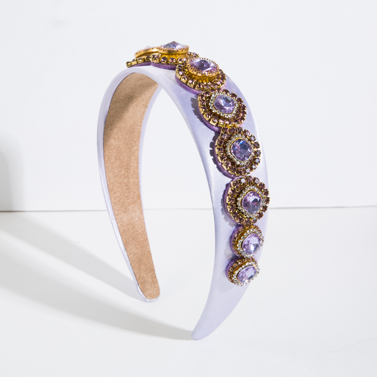 Barocker Stil Geometrisch Tuch Inlay Künstliche Perlen Strasssteine Glas Haarband display picture 3