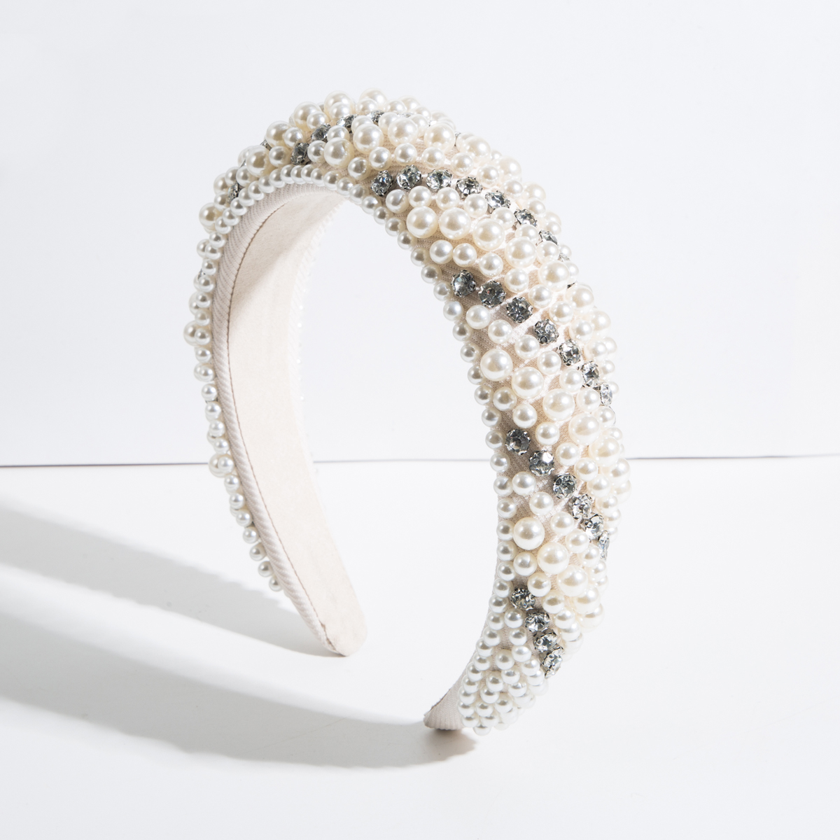 Barocker Stil Geometrisch Tuch Inlay Künstliche Perlen Strasssteine Glas Haarband display picture 7