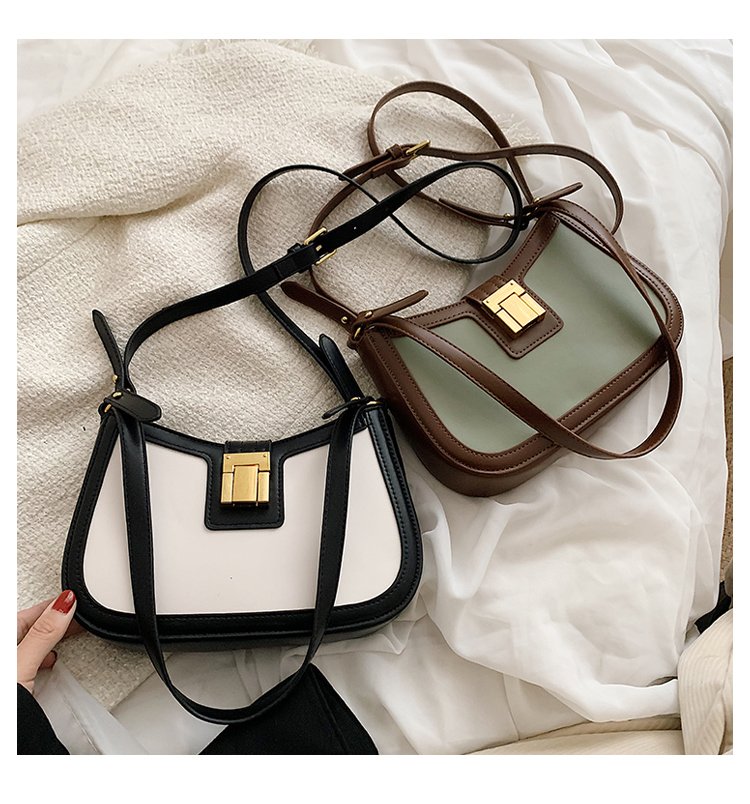 Women's All Seasons Pu Leather Color Block Vintage Style Square Zipper Underarm Bag display picture 3