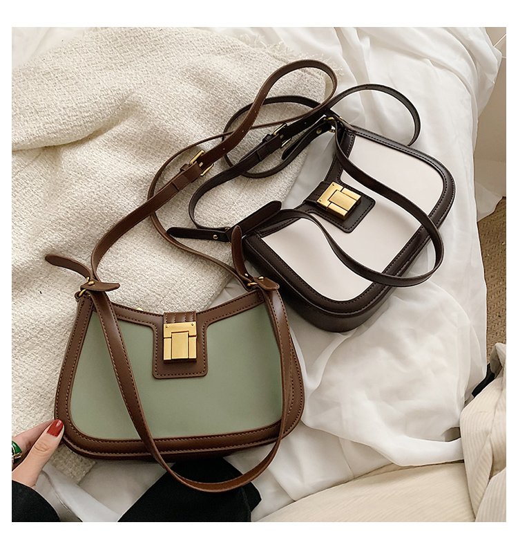 Women's All Seasons Pu Leather Color Block Vintage Style Square Zipper Underarm Bag display picture 5