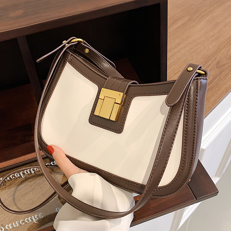 Women's All Seasons Pu Leather Color Block Vintage Style Square Zipper Underarm Bag display picture 1
