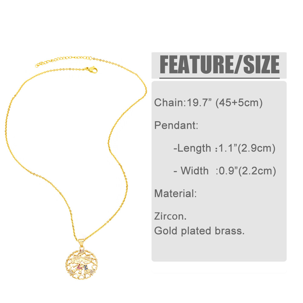 Ins Style Cartoon Character Heart Shape Copper Plating Inlay Zircon 18k Gold Plated Pendant Necklace display picture 1