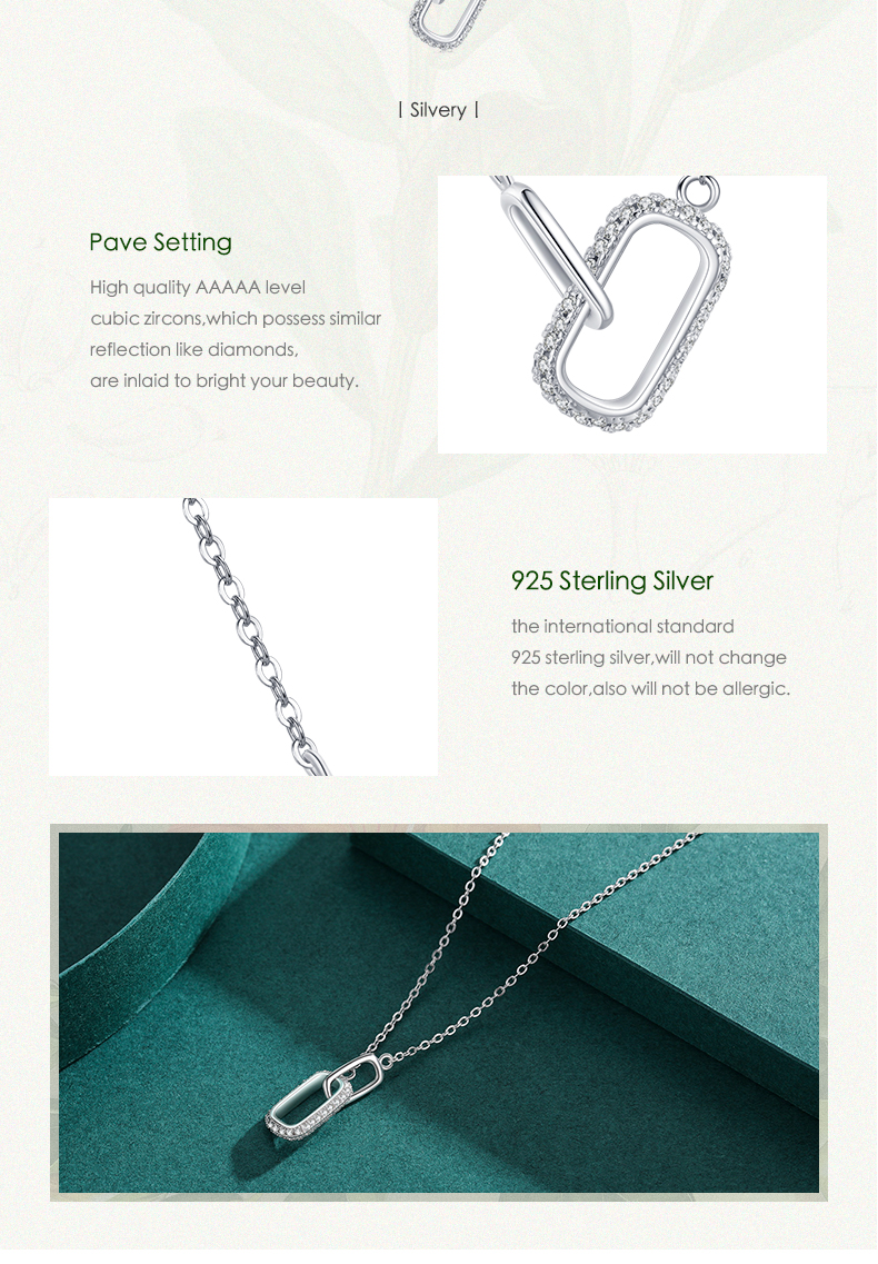 Simple Style Lock Sterling Silver Plating Inlay Zircon Rhodium Plated Necklace display picture 6