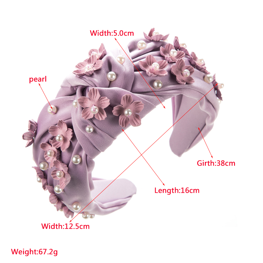 Sweet Flower Cloth Inlay Artificial Pearls Hair Band display picture 1