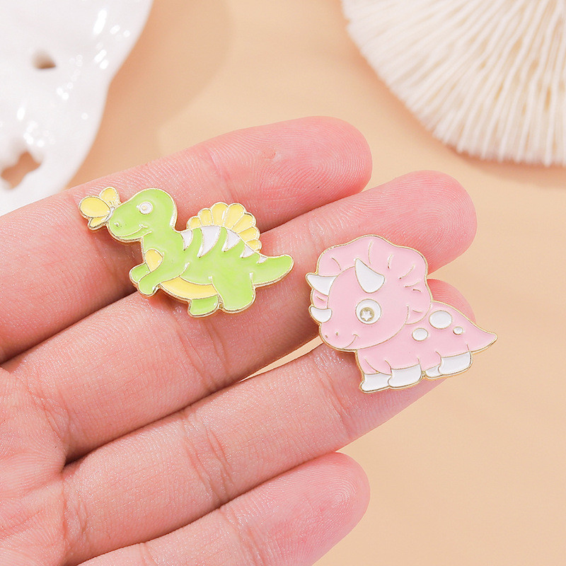 Cartoon Style Dinosaur Alloy Stoving Varnish Unisex Brooches display picture 1